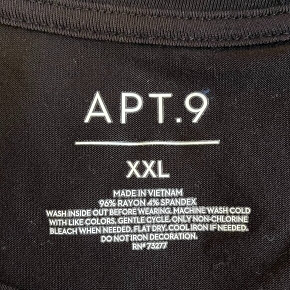 Apt. 9 T-Shirt Black with Pink Gold & Silver Glitter Size XXL NWT - Picture 3 of 3